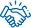 A blue and green logo of two hands holding each other.